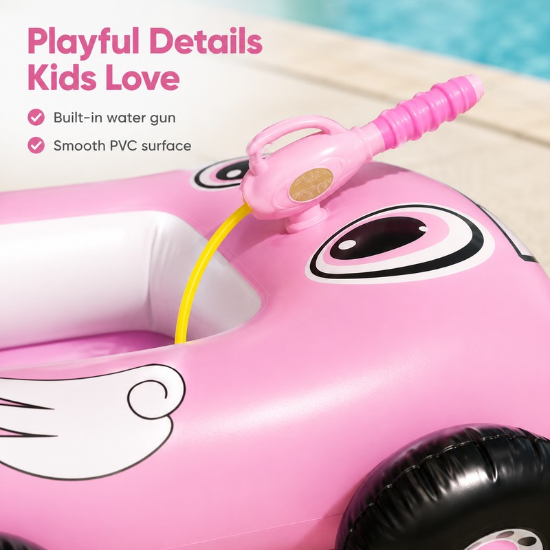 Inflatable Car Pool Float with Water Gun – PVC Ride-On