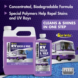 STAR BRITE RV Wash & Wax - One-Step Concentrated Cleaner, UV Protection, Non-Toxic, Biodegradable - Ideal for RV, Camper Cleaning - 1 Gallon, 128 Fluid Ounces (071500)