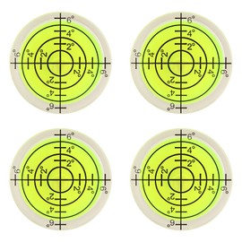 Nivofu Set of 4 spirit level, 32 mm diameter, small spirit level, mini bubble spirit level for camera, camping, caravan