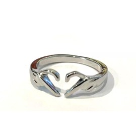 STERLING SILVER RHODIUM PLATED HEART DESIGN EARRINGS SIZE 8 #C110