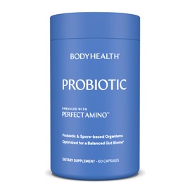 BodyHealth Probiotic Enhanced with PerfectAmino for Women and Men, Spore Based with Bifidobacterium, Lactobacillus Salivarius, Lactobacillus Acidophilus - 60 Capsules