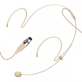 XHXJCYS Headset Microphone Headworn Double Over Ear Earset Hanging Condenser Omnidirectional Mic Compatible with Shure Wireless Bodypack Transmitter System with Mini XLR 4 Pin TA4F Plug