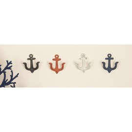 Deco 79 Metal Solid Wall Hook, Set of 4 4"W, 4"H, Multi Colored