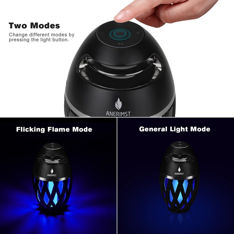 Outdoor Bluetooth Speaker, ANERIMST Waterproof Wireless Torch LED Light, Gifts