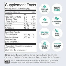 humanN SuperBeets Heart Gummies - Beet Gummy with Heart-Healthy Energy Support, Grape Seed Extract & Beetroot Powder, Sugar Free - Pomegranate Berry Flavor, 120 Count