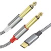 XMSJSIY USB C to 6.35mm Cable Type C to Dual
