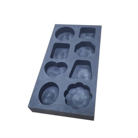 OTOOLWORLD 8 in 1 Graphite Casting Ingot Mold Metal Refining Scrap Bar Coin Combo Oval Heart Flower Trapezoid Hexagon Square Polygon Graphite Mold