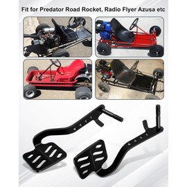 JUFZQO Go Kart Brake Throttle Pedal Kit with 71" Throttle Cable Fit for Predator 212 cc 196 cc 6.5 hp Road Rocket Azusa Fun Kart Carter Radio Flyer Kart Cart Racing Drift Trike, Black