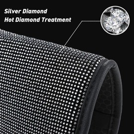 Uphily Bling Diamond Center Console Cover Luster Crystal Rhinestone Arm Rest Padding Protective Case for Women