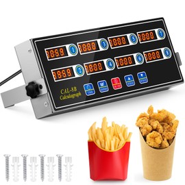 1 Pack Commercial 8 Channel Digital Kitchen Timer, Multi-Countdown Timer with Loud Alarm & Large LCD Display, Wall Mount or Countertop for Restaurant, Fry Station, Baking & Lab Use