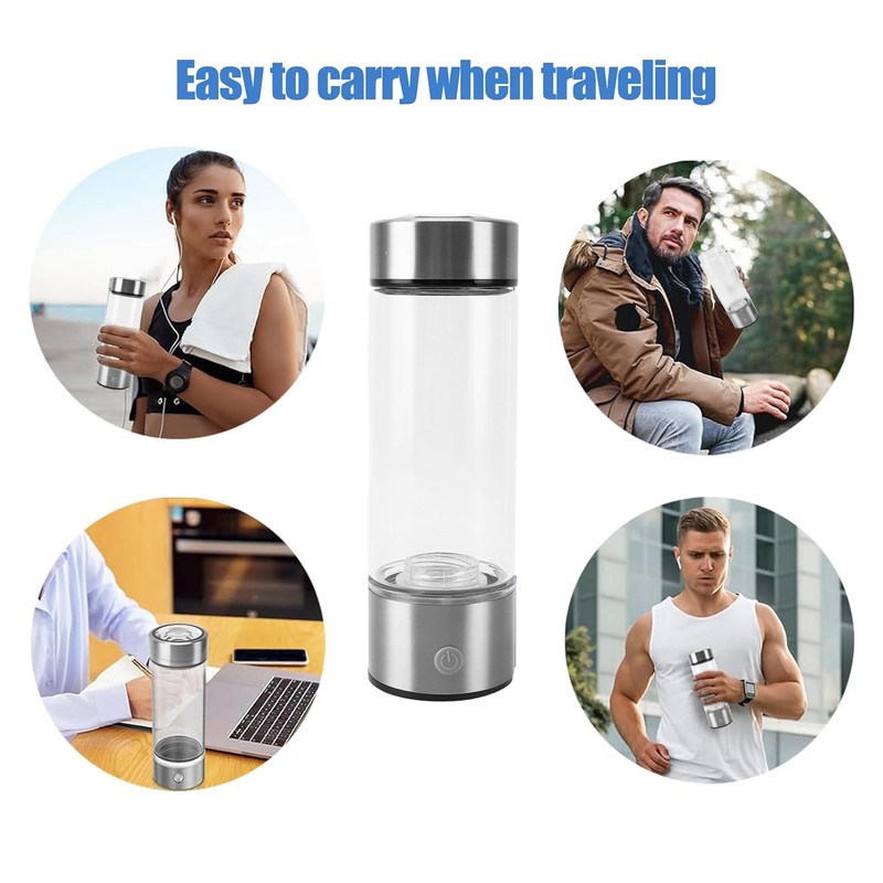 Hydrogen Water Bottle 450ml SPE PEM Technology 1300 to 1600ppb