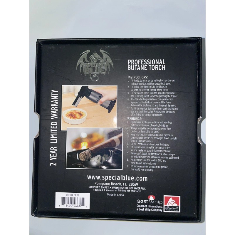 Special Blue Black Panther Butane Torch New Boxed Free Shipping