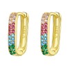 Square Colourful Hoop Earrings with Zirconia - Qings Sterling Silver