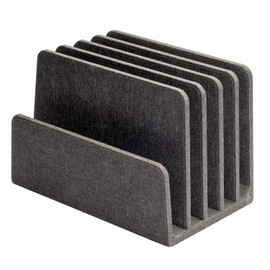 MobileVision Executive Dark Gray Desktop File Folder Organizer and Paper Tray, 5 Slot Dividers