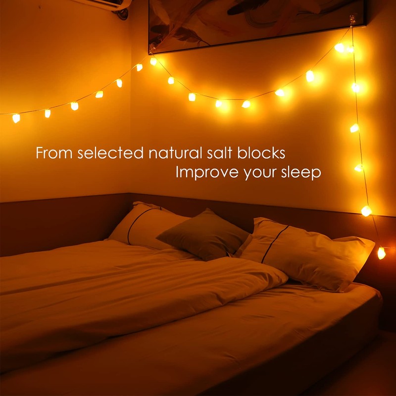 HeaHap Himalayan Salt String Lights with Switch, 20 Natural Salt