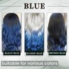 RUNATURE I Tip Hair Extensions Human Hair Blue I Tip