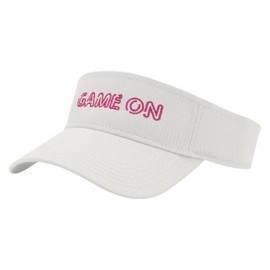 Game On Embroidered Cotton Twill Sun Visor - White OSFM
