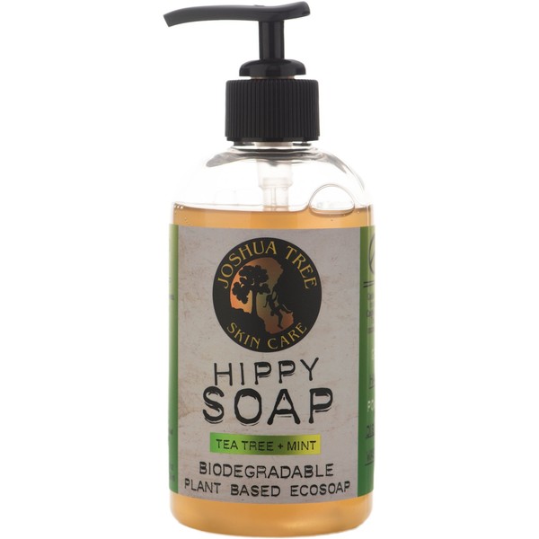 Joshua Tree Skin Care 8 oz. Organic Hippy Soap - Biodegradable Plant Based Eco Soap (Tea Tree + Mint)