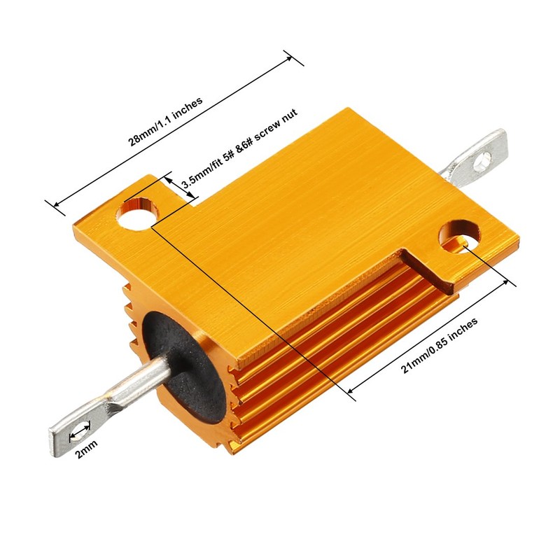 Sourcing Map 1pcs 25 W 27 Ohm Wirewound Resistors with