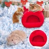 Oiuyamn Winter Small Animal beds, Hamster Bed, Christmas Hamster Hideout