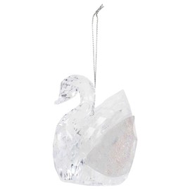 Graceful Swan Clear 3.5 x 3 Acrylic Holiday Decorative Hanging Ornament