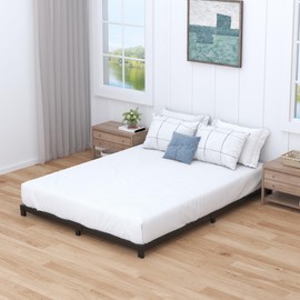 Nailsong 3 inch Cal King Bed Frame Low Profile, California King Bed Frames No Box Spring Needed, Heavy Duty Metal, Easy Assembly, Black