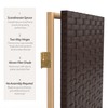 4 ft. Short Woven Fiber Folding Screen - Dark Mocha