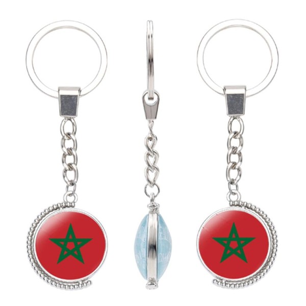 vmcoatdu Many Countries National Flag Double Sided Rotation Key Chain