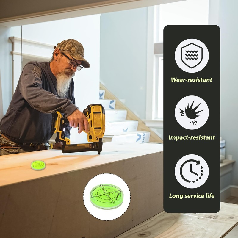 Bullseye Bubble Spirit Level Large Acrylic, 60mm Circular Spirit Level