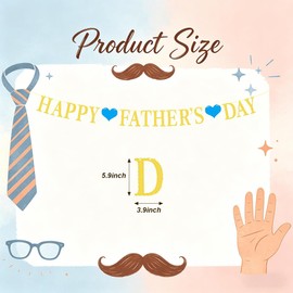 Happy Fathers Day Banner Gold Fathers Day Banner for Fathers Day Decorations Home Office Walls Fireplaces Background Photography