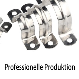 Zaky 12 mm 14 mm 304 Stainless Steel Pipe Clamp Clip 30 Pieces Pipe Clamp U Type Pipe Clamp Clamp Pliers Coupling Hoop (Silver)