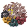 Swpeet 50Pcs Abrasive Sanding Flap Wheel Assortmen Kit, 80 Grit