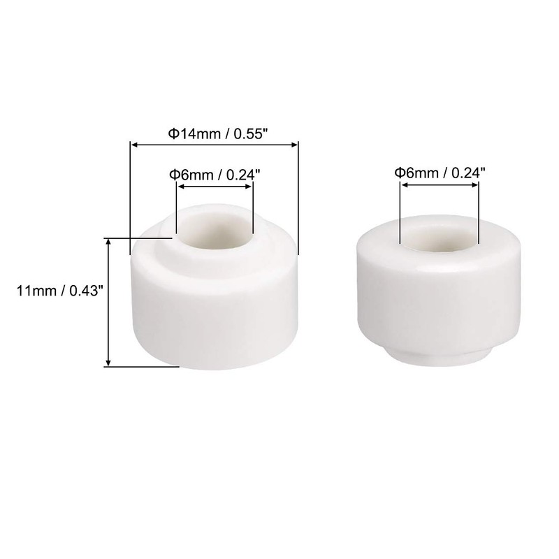 sourcing map 10pcs Ceramic Insulator Bead 6mm X 14mm Round