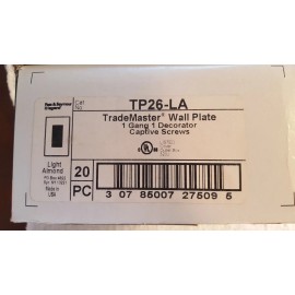 Pass & Seymour (1) PASS & SEYMOUR TP26-LA TRADEMASTER 1 GANG ALMOND WALL PLATE UNBREAKABLE