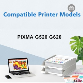 GI23 GI-23 Ink Refill Bottle Replacement for Canon PIXMA G520 G620 Printers (6 Pack-Black Cyan Magenta Yellow Red Gray)