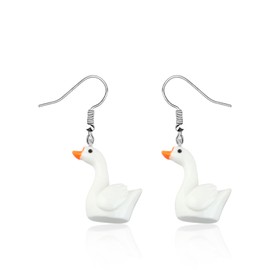 CENWA Stainless Steel Dangle Earrings - Goose Game Lover Gift - Animal Dangle Earrings