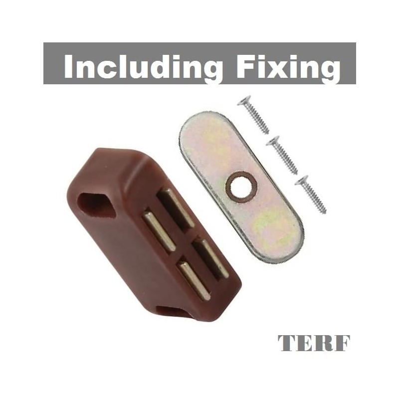 TERF® Brown Magnetic Door Catch Closer 40mm With Fixing Screw