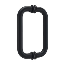 Bathlink 8" Shower Door Handle, Back to Back Tubular Handle Compatible with 1/4" to 1/2" Thickness Glass for Shower Doors, Stainless Steel 304 Shower Doors Handles Replacement in Matte Black