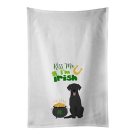 Caroline's Treasures WDK4854WTKT Black Labrador Retriever St. Patrick's Day White Kitchen Towel Set of 2 Dish Towels, 19 X 25, Multicolor