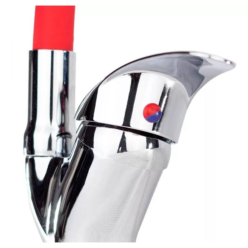 CNX Mezcladora Monomando Con Cuello Flexible Rojo