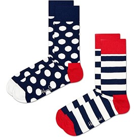 Happy Socks, 2-Pack Crew Socks, Classic Big Dot Socks for Men and Women, Size 36-40
