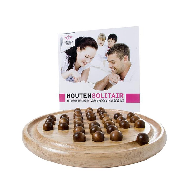 Engelhart - Hübsches Solitärspiel Englisch, 33 Löcher, Holz 23 cm