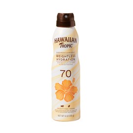 Hawaiian Tropic Weightless Hydration Sunscreen Spray SPF 70, 6oz | High SPF Sunblock, Oxybenzone Free, Hawaiian Tropic Spray Sunscreen, 6oz