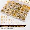 HASAOMOI 255PCS Brass Compression Sleeves Ferrules Inserts Nuts Fittings for