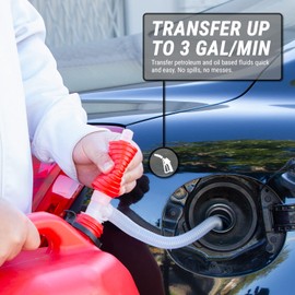 TERA PUMP - Heavy Duty Water Based Chemical Resistant Manual Hand-Operated Siphon Pump for Gas, Chemical Insecticides, Diesel, light solvents, etc.