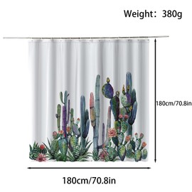 FAIRYGATE Bathroom Curtains Shower Watercolor Green Leaves Shower Curtain Summer Tropical Botanical Plants Bath Curtain Leaf Shower Curtain Fabric Polyester for Bathroom with Hooks B8510