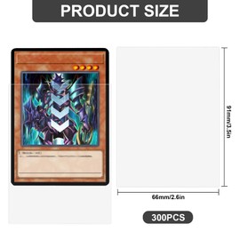 300Pcs Clear Card Sleeves 66 x 91mm Standard Soft Penny Sleeves Card Protector Sleeves for Trading Card, MTG, Sports Cards, Game Cards