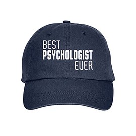 Press Fans - Best Psychologist Ever Hat Baseball Cap Distressed Classic Polo Style Adjustable, t46 Navy Blue