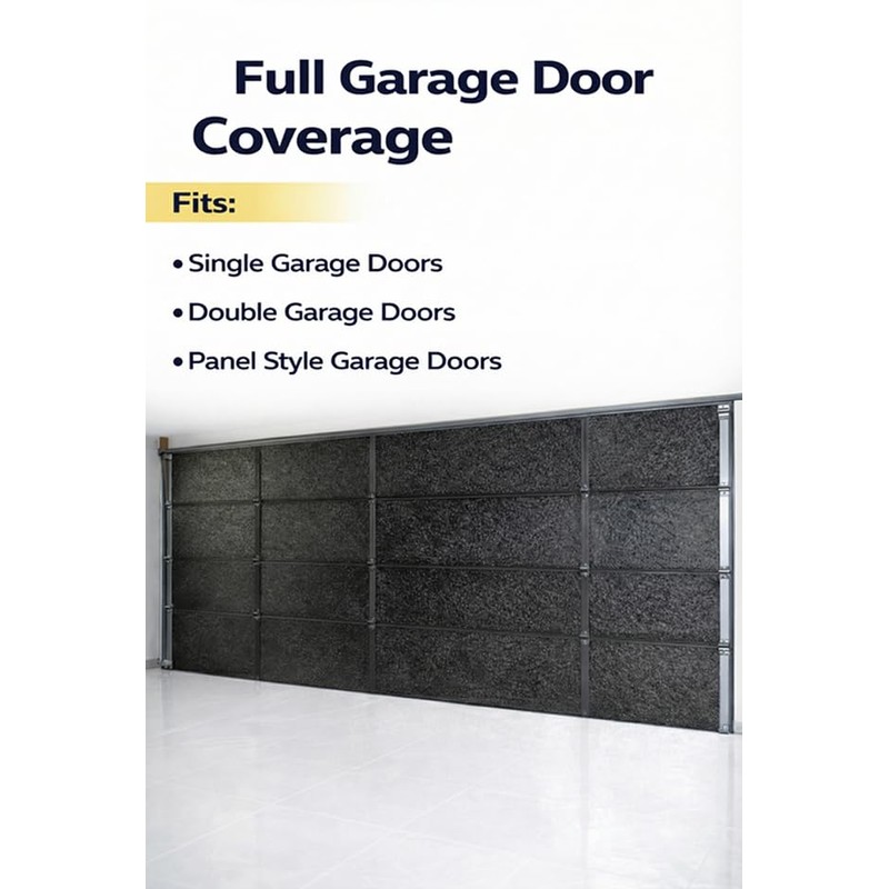 Garage Door Insulation Kit Black Reflective Foam Thermal Barrier 10x7