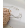 Desnuage Wheat Silver Cuff Bangle for Women Adjustable Silver Bracelet